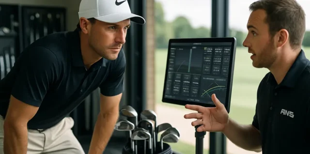 Golf Gadgets 2026 launch monitor beside balls on an indoor hitting mat