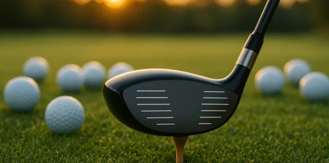 GTS300 Mini Driver beside golf balls on a fitting bay mat