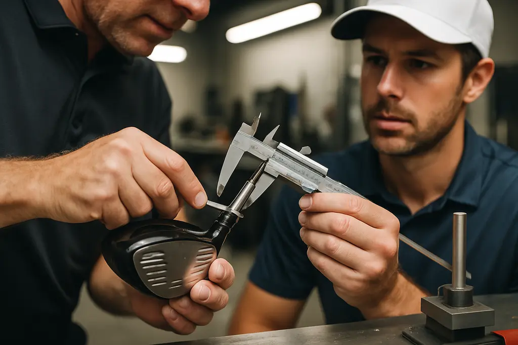 custom fitting study data reviewed beside golf clubs and launch monitor numbers